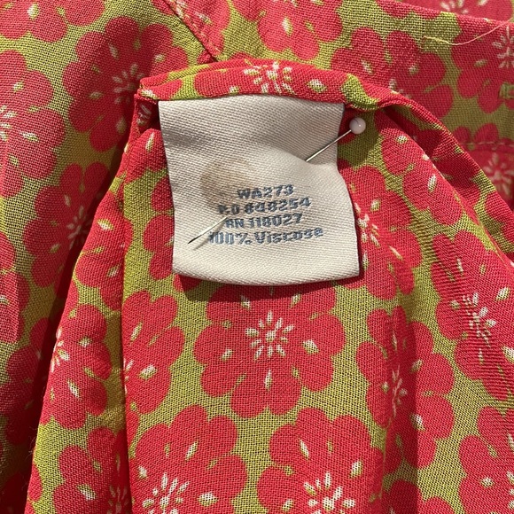 Boden semi-sheer floral blouse orange and green size 8 - Picture 5 of 5